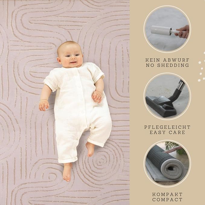 Hakuna Matte CloudSoft Baby Play Mat for Floor 60" x 80" Zen Garden – Coral Velvet Memory Foam Rug for Crawling & Cozy Play – Non-Slip, Water-Resistant, Easy-Care Tummy Time Mat, Playmat for Playpen