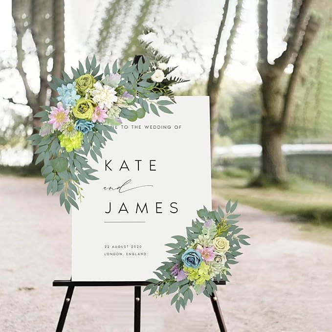 Artificial Flower Wedding Arch Decorations, Arch Faux Flowers Greenery for Wedding Decor, Reception Backdrop Decoration, Bridal Shower, Baby Shower (Green)