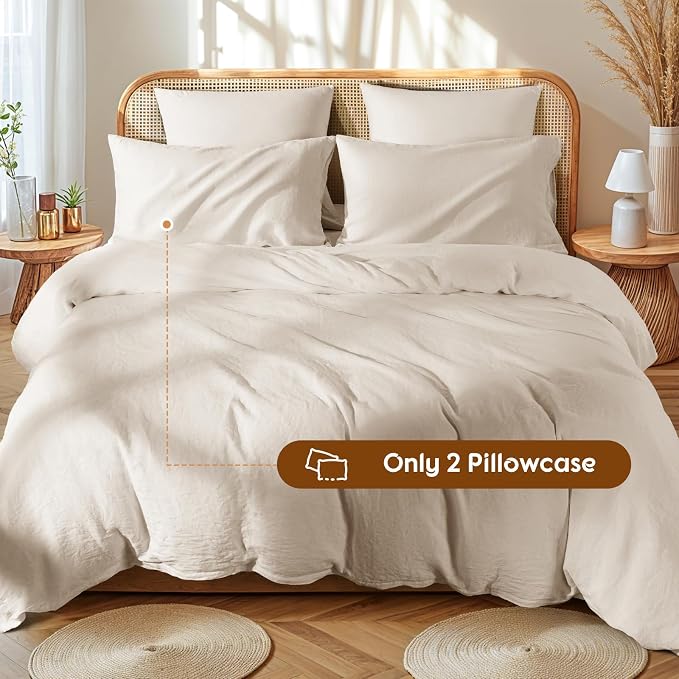 LBRO2M 100% France Linen Pillowcase Set of 2 Square Natural Flax Pillow Covers for Throw Pillows Envelope Closur, Durable Soft Cozy All Season (26"X26" Linen)
