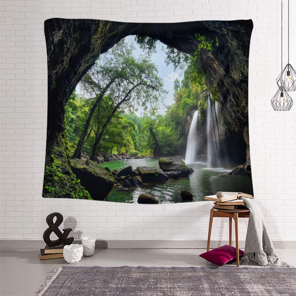 Llamazing Forest Tapestry - Home Decor Landscape for Living Room & Bedroom - Magic Tapestry Curtain (Waterfall, 90.5''L70.8''W) XGXL