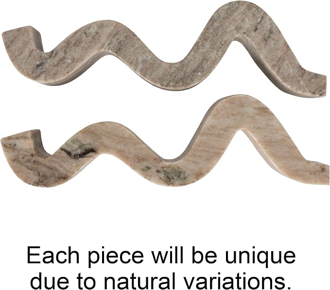 Bloomingville Marble Wave Double Taper Candle Holder, Beige