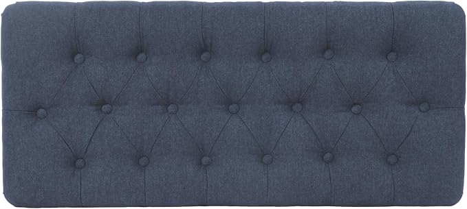 HomePop 40" Ainsley Button Tufted Storage Bench - Blue Woven