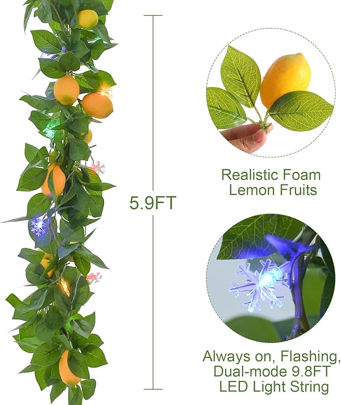 3 Strands Odorless Artificial Vines, 6FT Silk Ivy Garland, Fake Greenery Hanging Plants, Decoration for Party, Wedding, Room. (with LED)