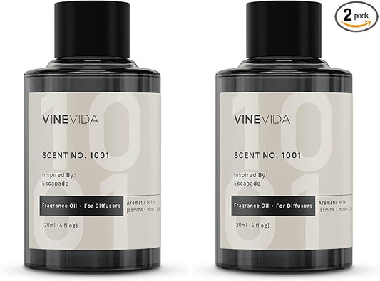 VINEVIDA (4oz) Hotel Fragrance Diffuser Oil - 5 Star Scent for Home - Cold Air Diffuser Oil - Essential Oil No.1001 Inspired by Ritz Carlton (Pack of 2)