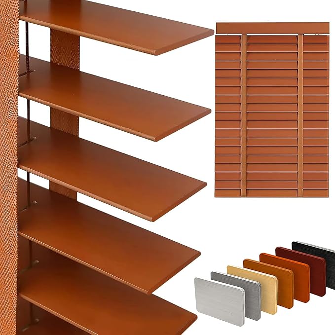 2" Slats Wood Blinds for Indoor Windows: Wooden Blackout Blinds & Shades,Black Out Privacy Horizontal Blinds for Home Bedroom Bathroom Living Room Windows Brown 30.5" WX 36" H