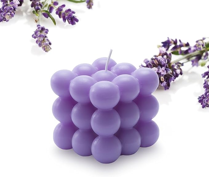 Bubble Candle - Cube Soy Wax Candles, Home Decor Candle, Scented Candle Set 1 Pieces, Home Use and Gifting (Purple) Christmas Gifts
