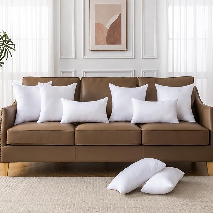 22 x 22 Pillow Insert Set of 4 - Premium Soft and Fluffy 22 Inch Large Sofa Decorative White Square Throw Pillow Inserts Stuffing for Living Room Couch and Bedroom Interior Cushions