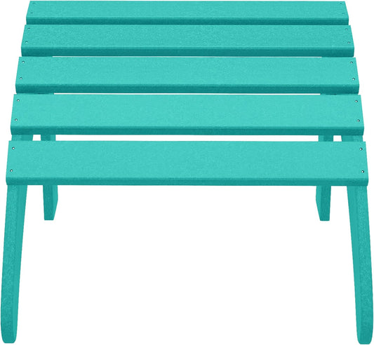 WestinTrends Outdoor Ottoman, Patio Adirondack Ottoman Foot Rest, All Weather Poly Lumber Folding Foot Stool for Adirondack Chair, Widely Used for Outside Porch Pool Lawn Backyard, Turquoise