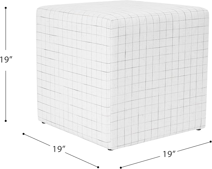 HomePop 19" Square Ottoman - Natural Windowpane