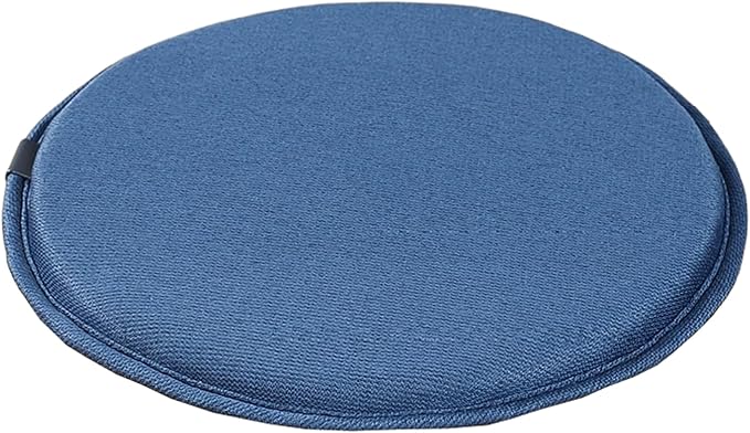 Round Seat Cushion with Ties Breathable Bar Stool Cushion Cover Tatami Cushion Pillow Kitchen, Home, Office Chair Cushion Cover (Indigo Blue, 16 inch)