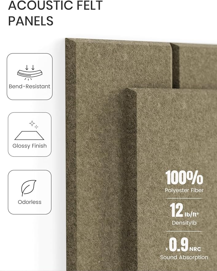 Large Felt Bulletin Board 36"x24" Cork Board Alternative - 6 Pack with 40 Safe Removable Adhesive Tabs, Cork Boards for Walls for Home Office Classroom Pin Board-Earth Brown