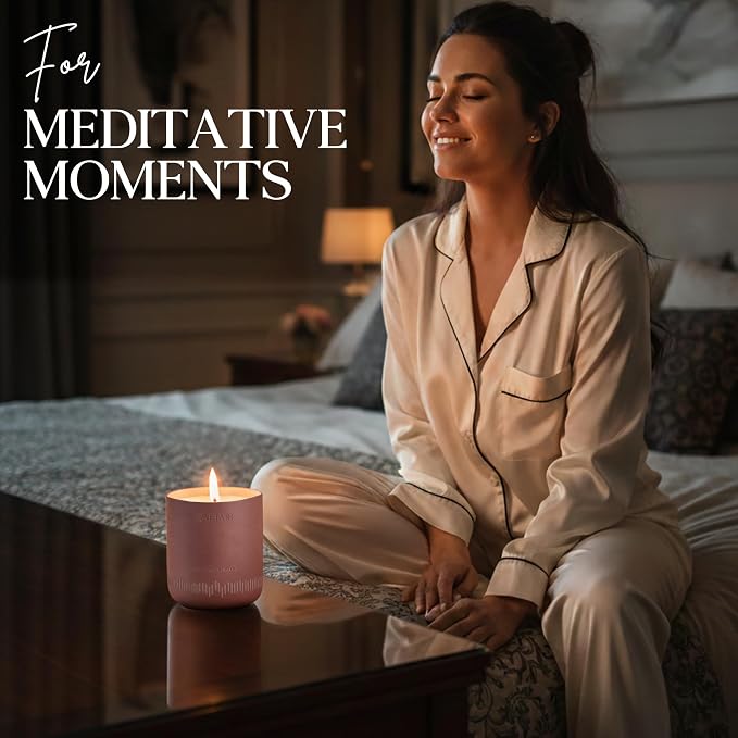 CAFTARI Scent of Nirvana Scented Candle for Women & Men | Oudh and Cedarwood | Non Toxic Candle | Premium Soy Coconut Wax Blend | Vegan Aromatherapy | Elegant Ceramic Jar | Luxury Gift | 10.5 oz