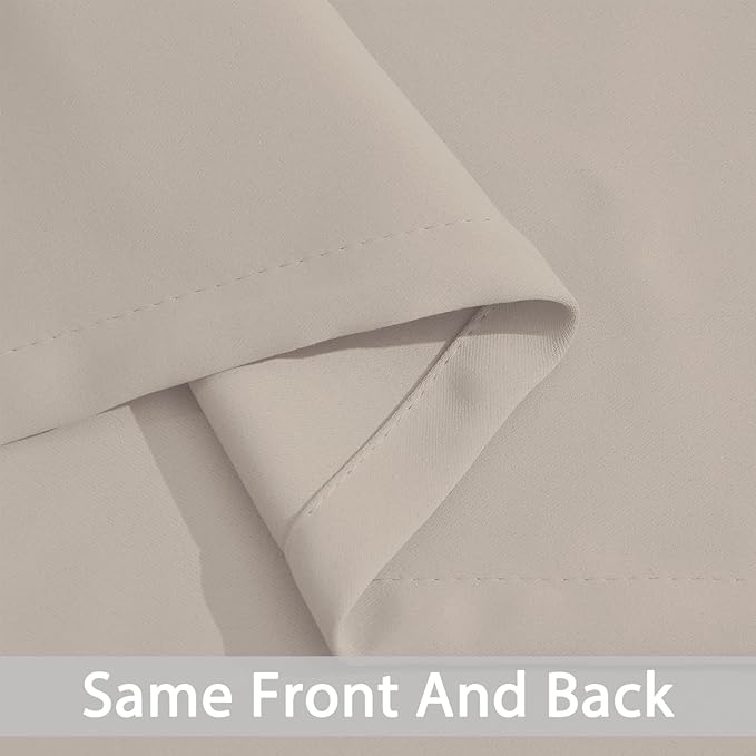 Yakamok Blackout Curtains Room Darkening Thermal Insulated Window Panels,Solid Grommet Top Drapes for Bedroom/Living Room(38Wx84L, Natural, 2 Panels)
