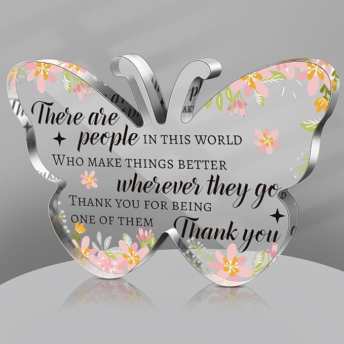 Yinder Thank You Gifts for Women Appreciation Gifts for Coworker Employee Nurse Teacher Leader Boss Inspirational Quotes Acrylic Desk Decor for Home Office Farewell Retirement
