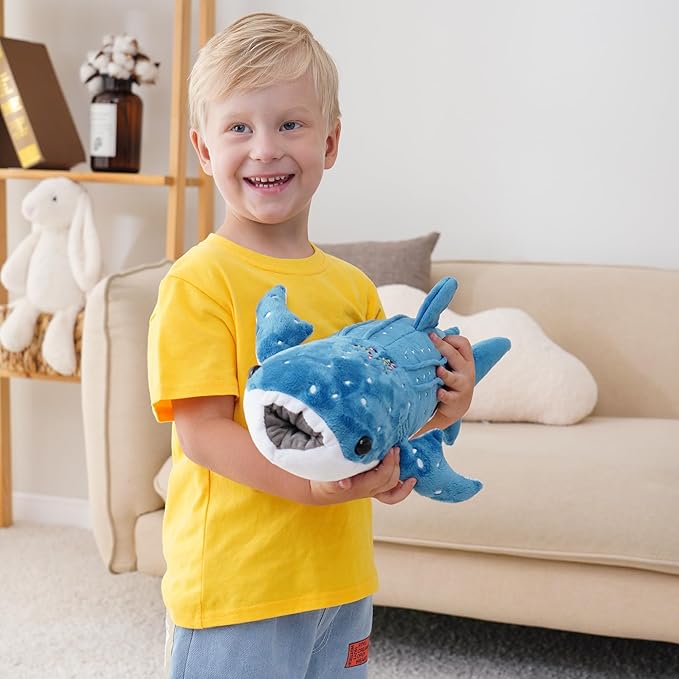 Mukouxun 18.5 inch Whale Shark Stuffed Animal Whale Shark Plush Whale Shark Kids Plush Toy Pillows Stuffed Blue Whale Doll