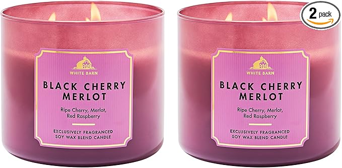 Bath & Body Works Black Cherry Merlot 3-Wick Candle - 2 Pack