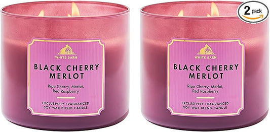 Bath & Body Works Black Cherry Merlot 3-Wick Candle - 2 Pack