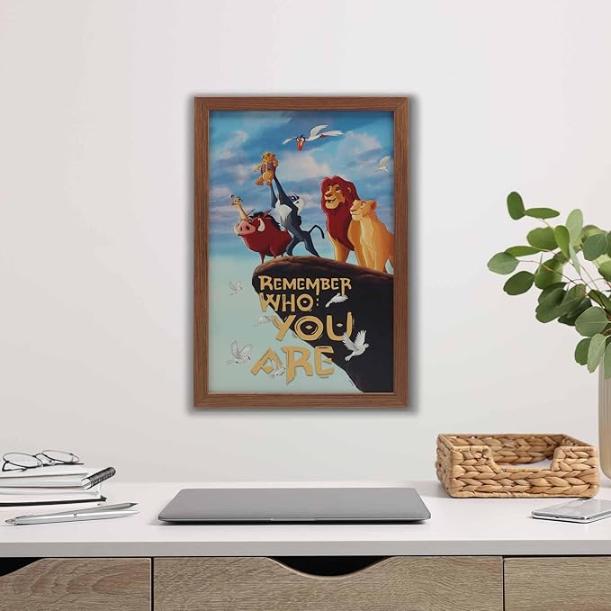 Disney The Lion King Remember Who You Are Framed Wood Wall Decor - Inspirational Pride Rock Wall Art for Home