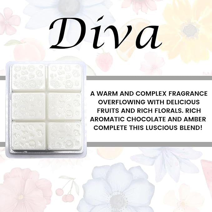 Tyler Candle Mixer Melts, Diva Scent, Set of 8 Scented Wax Tarts for Wax Warmers (6 Tarts per Bar, 48 Tarts Total)- Bundle with a Stain Remover Pen - Wax Melt Warmer for Home Fragrance