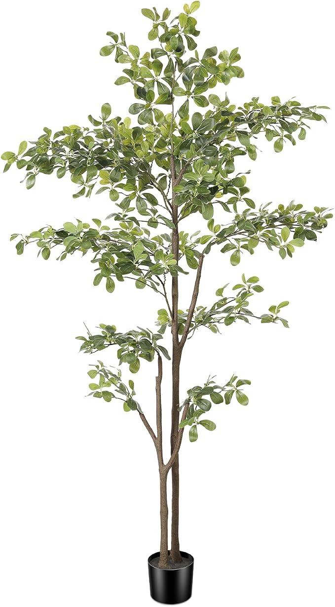 Black Olive Tree 6ft, Artificial Shady Lady Tree with Natural Trunk and Realistic Leaves, Tall Floor Plants for Living Room Decor Home Office Indoor Pack of 1