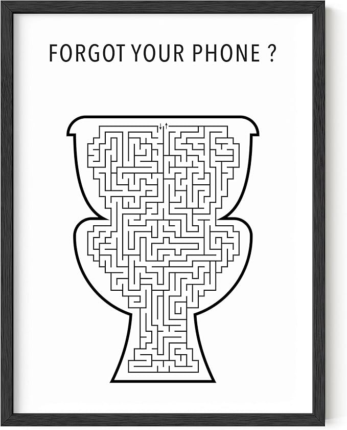 HAUS AND HUES Funny Bathroom Wall Art and Restroom Decor | Hilarious Toilet Signs, Guest Bathroom Wall Decor | 12" x 16" Unframed