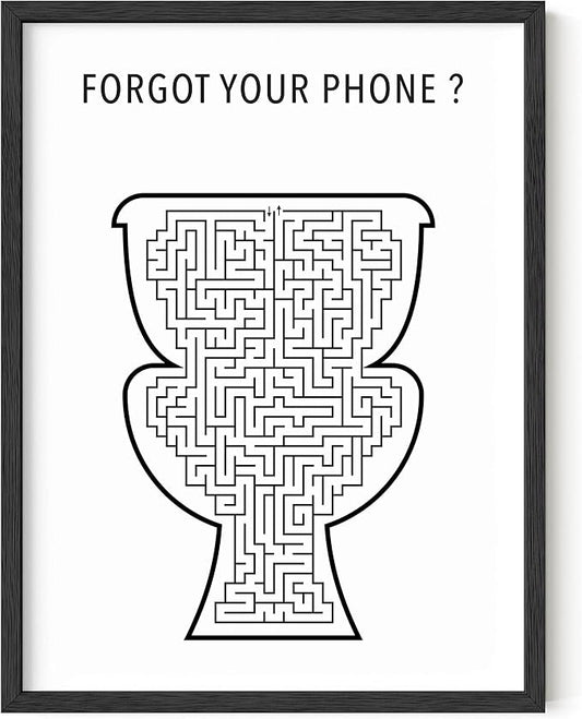 HAUS AND HUES Funny Bathroom Wall Art and Restroom Decor | Hilarious Toilet Signs, Guest Bathroom Wall Decor | 12" x 16" Unframed