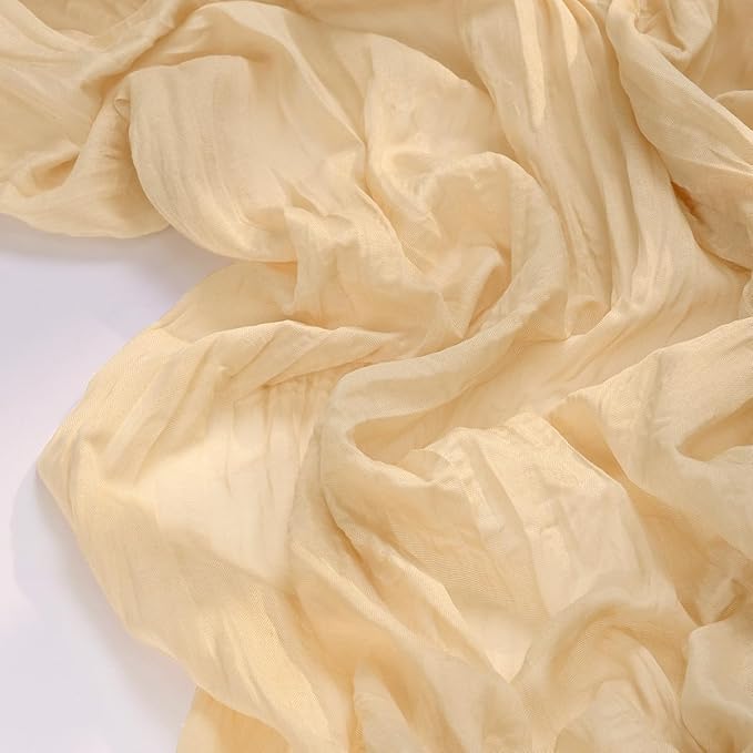 Socomi Gold Champagne Cheesecloth Table Runner Easter Spring Boho Rustic Gauze 120 inch 10FT Cheese Cloth Runner for Wedding Party Baby Shower Birthday Home Decor Holiday Decorations