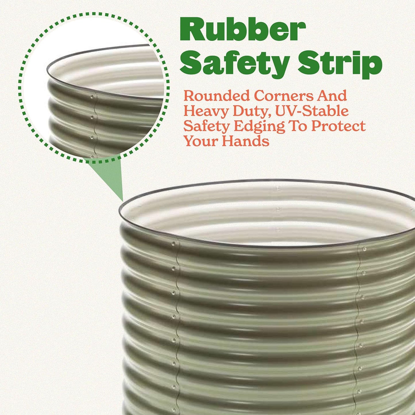 Epic Gardening 5-in-1 Modular Galvanized Raised Garden Bed Kit, 30" Short Metal Planter Box, Durable Aluzinc Steel Raised Garden Bed Outdoor for Vegetables, Herbs, Flowers & Fruits - Round Mist Green