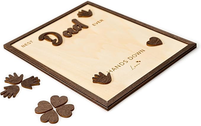 10" Gifts for Dad from Kids Custom fathers day Best Dad Ever gifts Hands down sign - Personalized Fathers Day Dads Gift from kids daughter son, First fathers day Daddy gift for new dad / Birthday