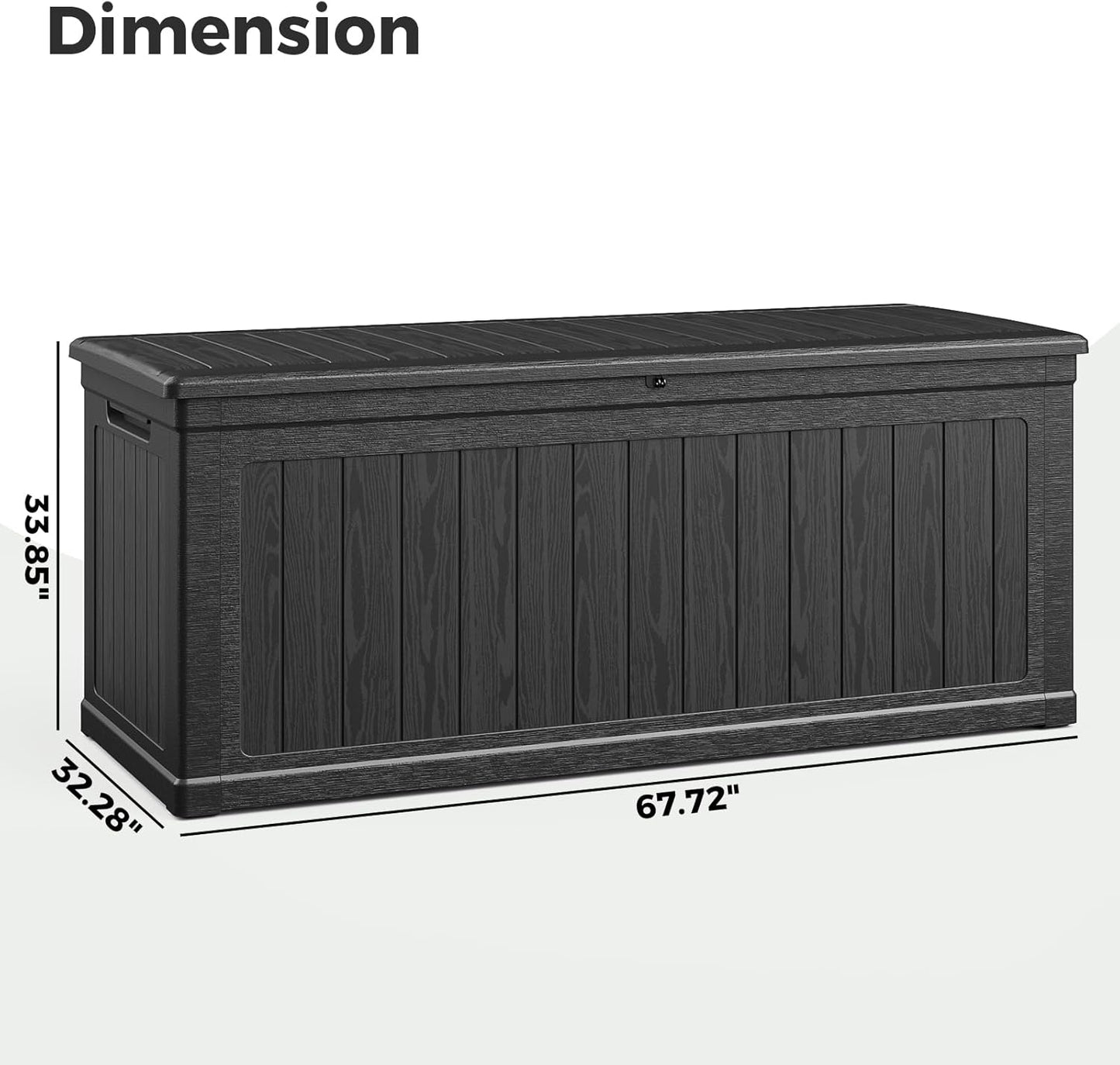 Vantic 260 Gallon Outdoor Resin Storage Deck Box Waterproof, Outdoor Large Deck Box Lockable & UV-Resistant, Outside Cushion Storage Bin for Patio Furniture, Garden Tools, Pool Accessories, Black