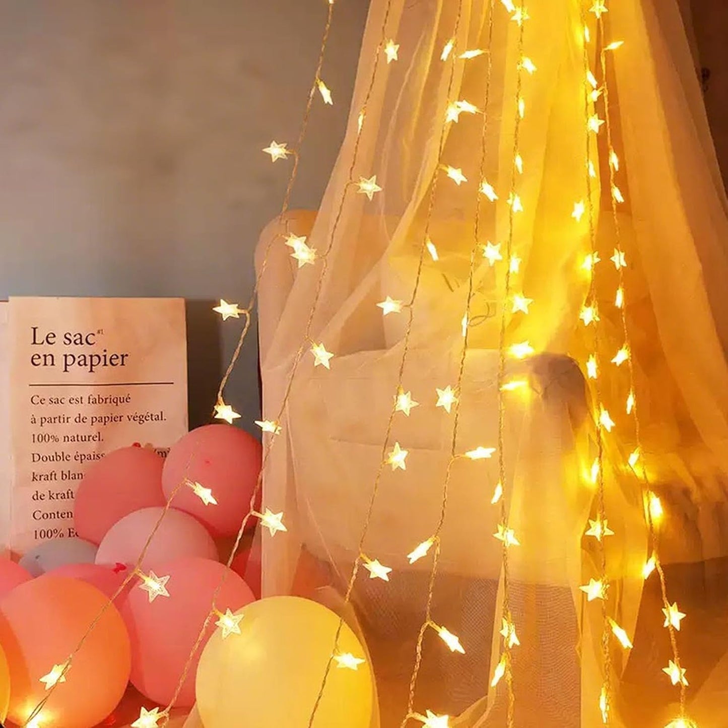 Star Lights with Battery Operated - LED Fairy String Lights for Indoor Outdoor, Waterproof Star Twinkle Lights for Bedroom Tent Loft Bed Patio Party Wedding Holiday Camping Decor