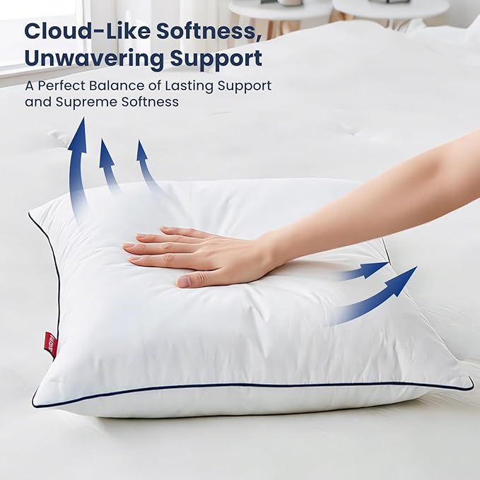 Down Pillow Inserts 20x20, 100% Goose Down Feather Throw Pillows Inserts - Ultra Plush, Decorative Pillow Insert with Soft Cotton Cover for Couch, Sofa, Bed, Living Room (Pack of 1)