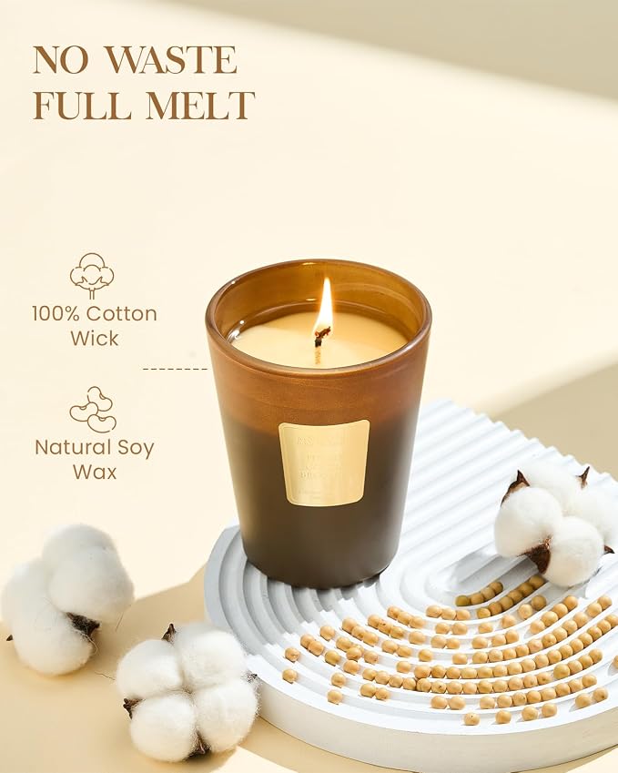 M&SENSE Fudgy Cocoa Brownie Soy Candle, 14.1oz, Sweet Home Fragrance | 60H Long Burn, Non-Toxic, Cozy Stress Relief Relaxation Celebration Home Fragrance Housewarming Gift