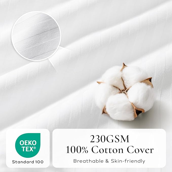 Ashler Home Deco Synthetic Down Pillow Inserts, 14x22 Down Alternative Throw Pillows Insert Sleeping Pillows with 100% Cotton Cover Decorative Pillow Stuffer for Sofa, Couch Bed(Set of 4, White)