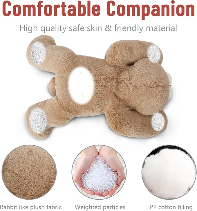 Niuniu Daddy 24" | 5 Pound Rabbit Weighted Stuffed Animals for Kids Adults, Soft Bunny Sensory Plush Animal Toys Calming Buddy for Sleeping, Cute Body Pillow for Presents Birthday Christmas Easter