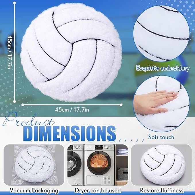 Juexica 18-inch Sports Throw Pillows Fluffy Stuffed Soccer Basketball Baseball Pillow Plush Toy Sport Cushion for Room Decor Birthday Present