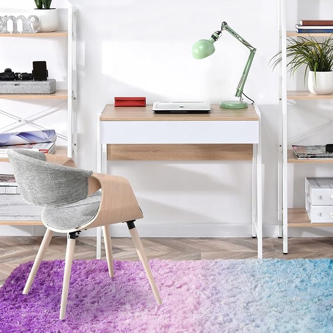 A Nice Night Shaggy Fluffy Faux Fur Area Rug, BluePurple Tie Dye Star Glitter Printed,Soft, Luxurious Carpet Rugs for Nursery Rug, Bedroom, Living Room,5'x7'