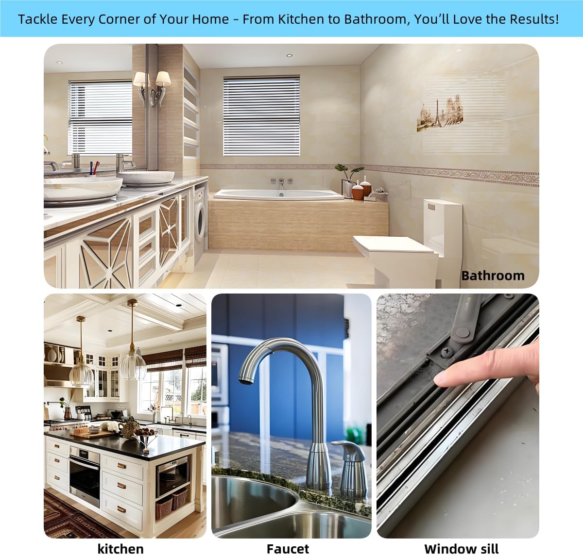 Crevice Cleaning Brush, Multifunctional Cleaning Brush Tool, Bathroom Gap Brush,Grout Brush, Cleaning Tools for Toilet, Bathrooms, Kitchens, Bathtub, Faucets, Sink, Windows，6pcs