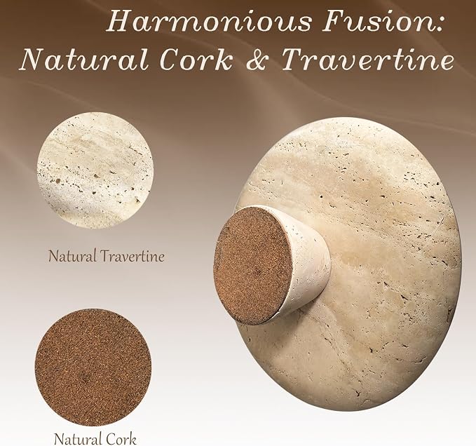 Natural Travertine Fruit Bowl 10.2 Inches with Pedestal Large Decorative Bowl for Kitchen Counter Dining Table Centerpiece and Entryway Decor