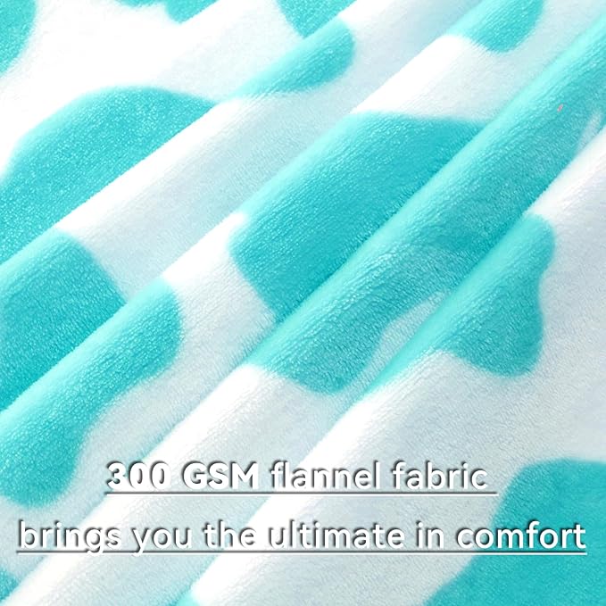 Blue Throw Blanket for Couch Bed, Warm Fuzzy Fleece Soft Blankets for Adults Kids, Light Blue Gifts for Women Girls Boys, Cozy Cute Coastal Living Room Decor, 50x60 Inches
