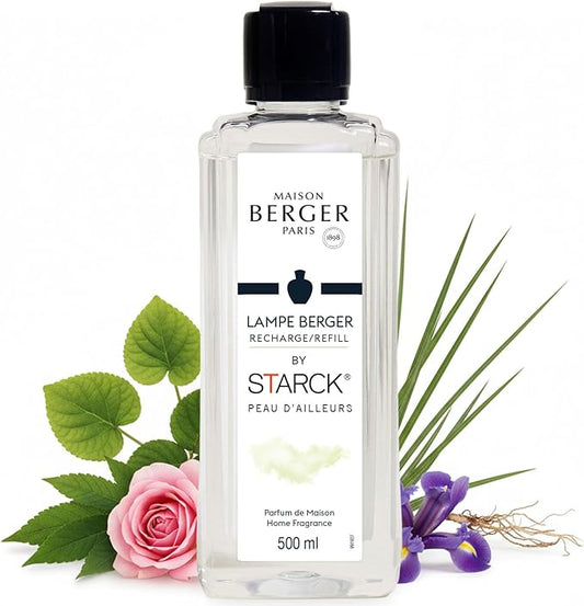 Maison Berger Peau d'Ailleurs Lampe Berger Refill, 500 ml (16.9 fl oz), 2-in-1 Catalytic System, Neutralizes Odors and Diffuses Fragrance, Green Notes, Mineral Accords, Violet Leaf, Iris