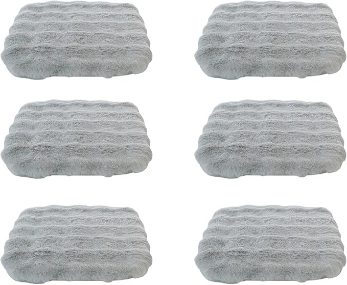 Lifup 6 Pack Square Chair Pads Memory Foam Seat Cushion Soft Cozy Plush Non Slip Thick Pad with Ties and Removable Cover for Dining Room, Office Grey 14 x 14 Inch