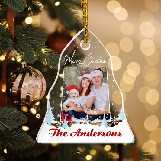 Custom Ornaments, Personalized Photo Crystal Ornaments, Christmas Tree Hanging Glass Pendant, Design Family Picture, Gifts for Christmas