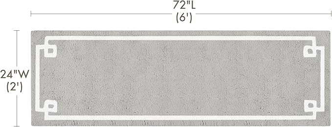 Madison Park Evan 100% Cotton Bathroom Rug Non Slip Backing-Luxrurious Tufted Plush Bath Mat Absorbent, Quick Dry, Spa Design Shower Room Décor, 24x72, Grey