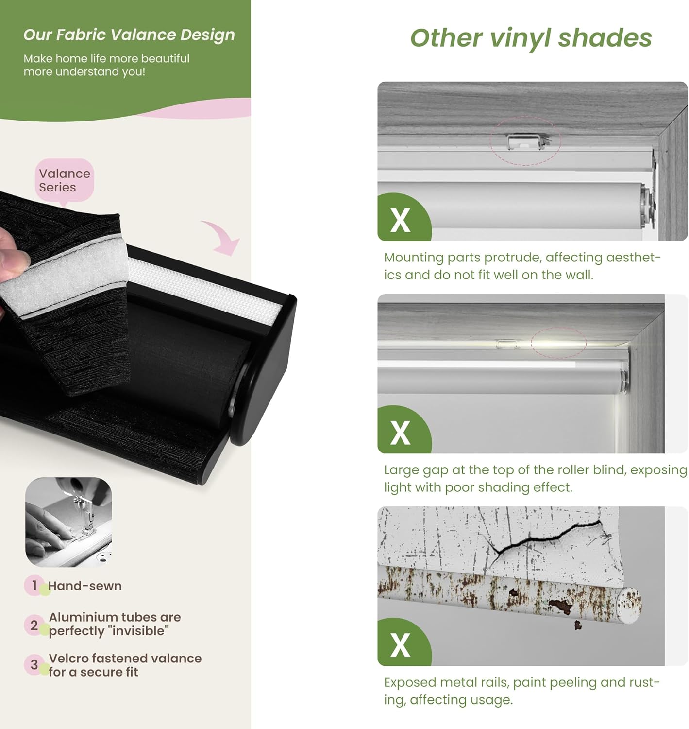 Blackout Roller Shades for Indoor Windows, Cordless Jacquard Fabric-Matched Roller Blinds, Easy to Install Privacy UV Protection Roll Up Blinds for Home Office, Black, Custom Size