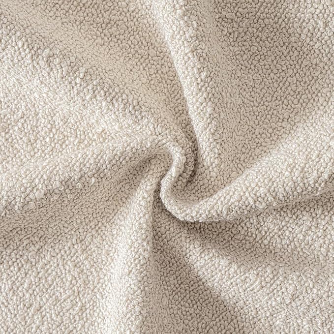 MIULEE 20x20 Inch Decorative Pillow Covers for Couch Bed Set of 2 Textured Boucle Neutral Throw Pillow Covers Natural Beige Ivory Accent Solid Pillowcases Sofa Living Room Home Decor