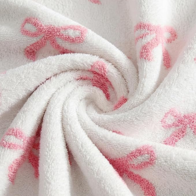 WRENSONGE Soft Throw Blanket for Couch-Cozy Reversible Knitted Blankets | Lightweight Warm Fluffy Decor for Women, Mom, Her & Girls, Sofa, Chair, Bed, 50x60in,Bubble Bowknot Pink