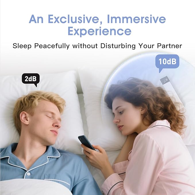 Under-Pillow Speaker for Sleeping - Bluetooth White Noise Sound Machine, Bone Conduction Bluetooth Under Pillow Speaker with 36 Soothing Sounds, Timer, TF Card Support for Side Sleepers & Deep Sleep