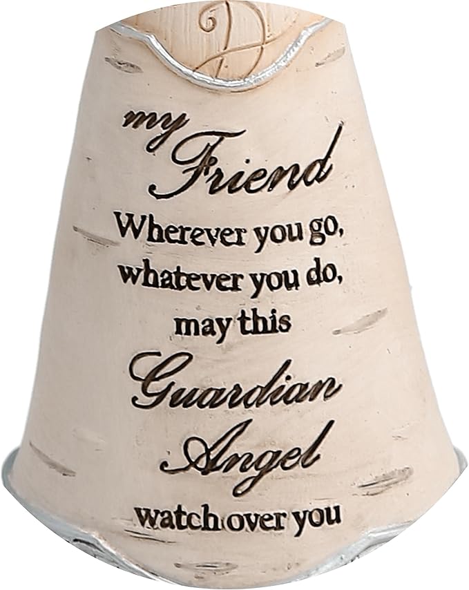 Pavilion Elements Angels Figurine - Guardian Angel Figure Display - "My Friend Wherever You Go, Whatever You Do, May This Guardian Angel Watch Over You" Printed Text, Collectibles Angel Figurines, 6"