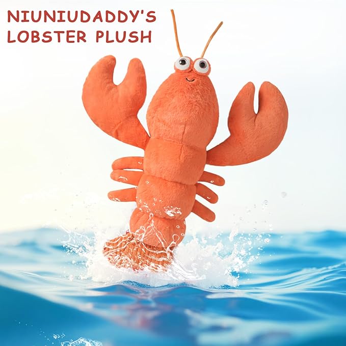 Niuniu Daddy 23" | 3.3 Pound Lobster Weighted Stuffed Animals for Kids Adults, Large Lobster Weighted Plush Toys Animal Calming for Sleeping, Cute Body Pillow for Presents Birthday Christmas Holiday